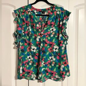 Zac & Rachel floral sleeveless ruffle top